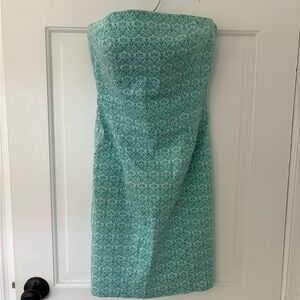 Vintage Express Strapless Teal Dress